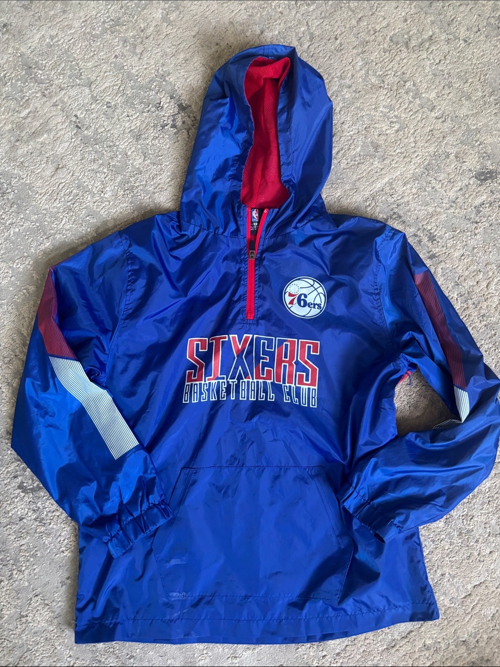 NBA Blue and Red Half-Zip Pullover Jacket XL 18/20